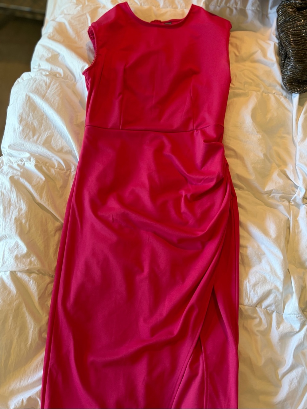 SHEIN Vibrant Pink Sleeveless Maxi Dress with Side Slit